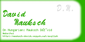 david mauksch business card